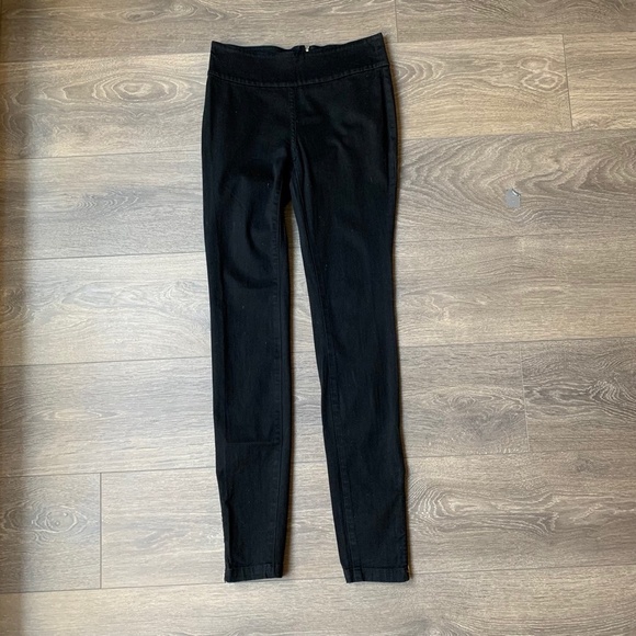 Aritzia Wilfred Free Skinny Jeans Mid rise Back Zipper Ankle Zip Denim Black 0 - Picture 5 of 12